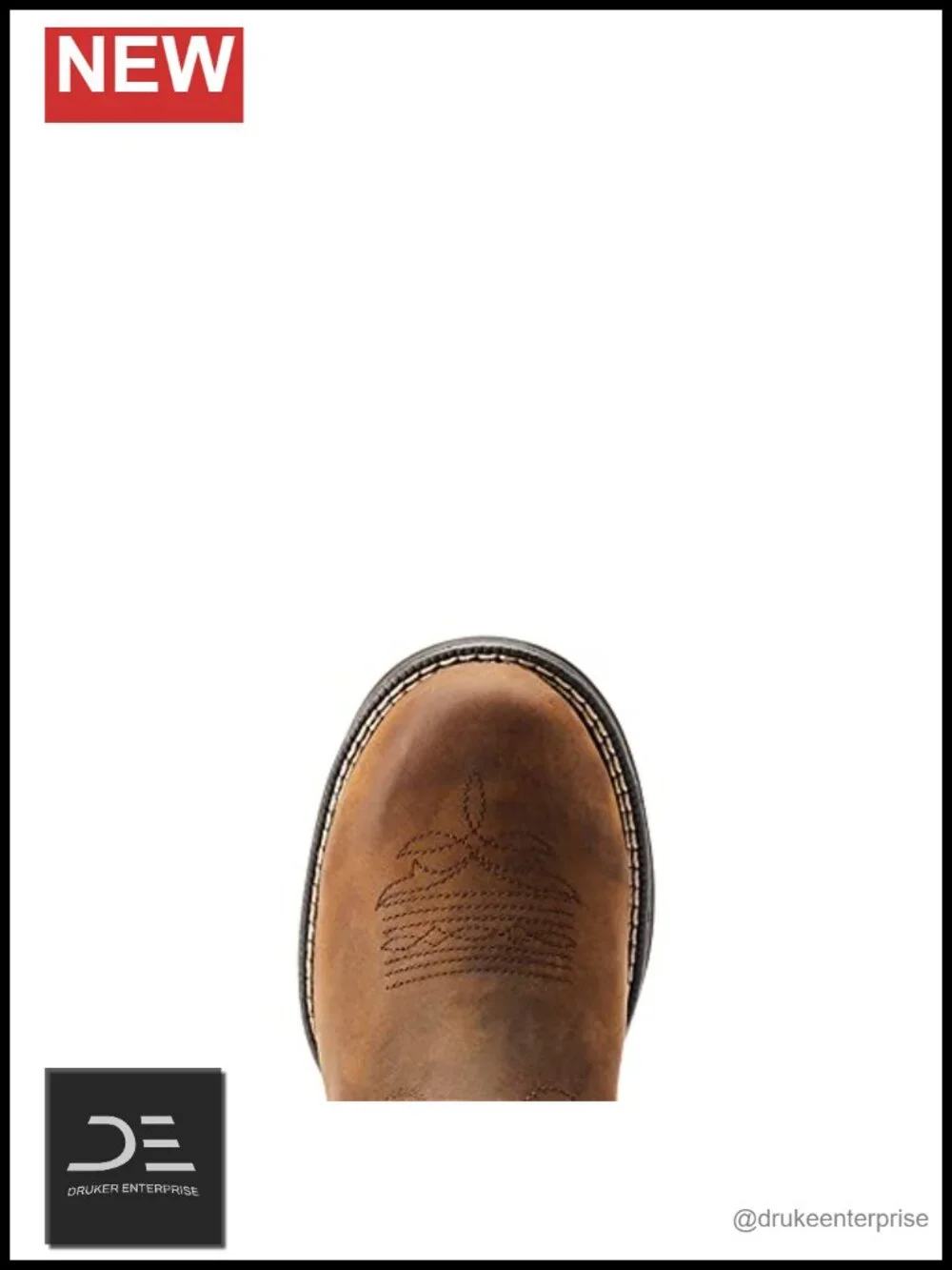 Waterproof Leather Western Boots Women Round Toe Mid Calf 4LR Duratread